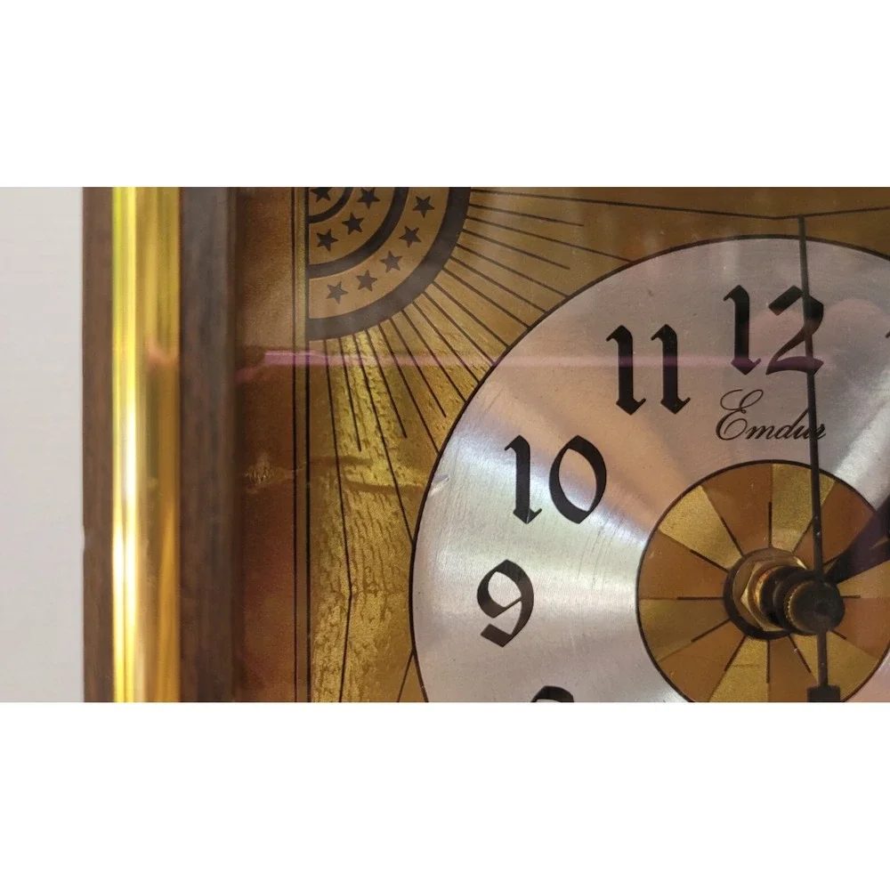 Clock Vintage‎ 1983 Foil Jesus Knocking On Door Quartz Clock 14x7 WORKS